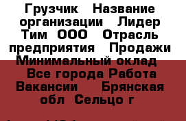 Грузчик › Название организации ­ Лидер Тим, ООО › Отрасль предприятия ­ Продажи › Минимальный оклад ­ 1 - Все города Работа » Вакансии   . Брянская обл.,Сельцо г.